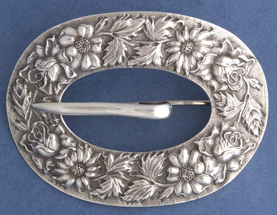 Stieff Rose (Sterling, 1892, Hollowware) Belt Buckle/Pin by Kirk Stieff-1