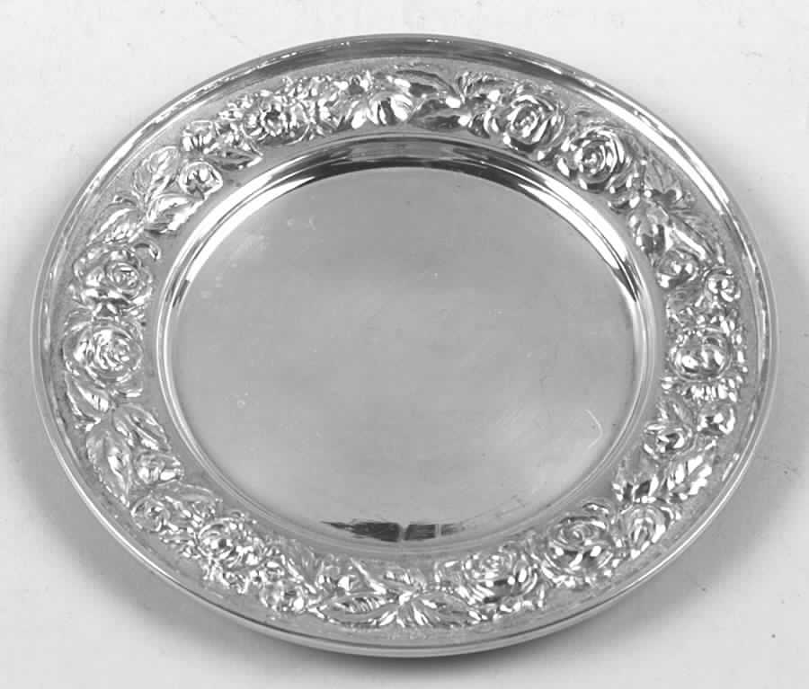 Stieff Rose (Sterling, 1892, Hollowware) Bread Plate by Kirk Stieff-1