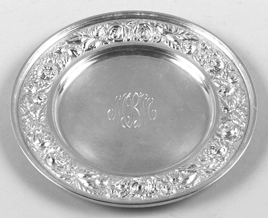 Stieff Rose (Sterling, 1892, Hollowware) Bread Plate by Kirk Stieff-1