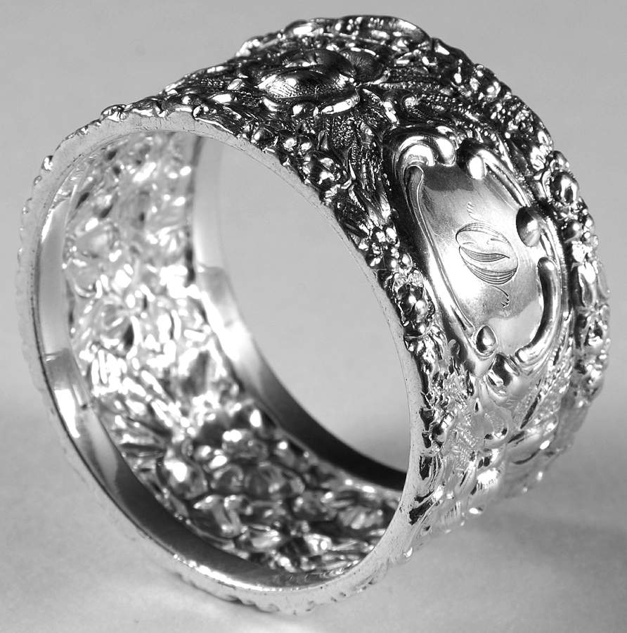 Stieff Rose (Sterling, 1892, Hollowware) Round Napkin Ring by Kirk Stieff-1