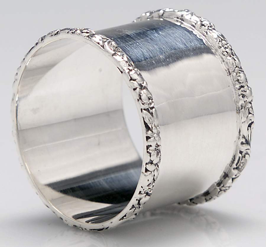 Stieff Rose (Sterling, 1892, Hollowware) Round Napkin Ring by Kirk Stieff-1