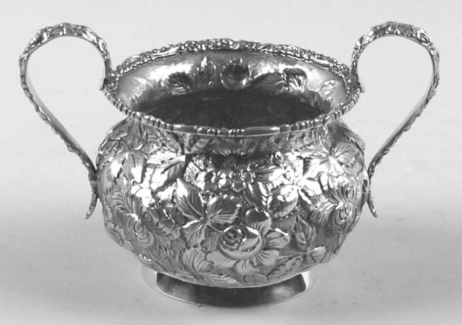 Stieff Rose (Sterling, 1892, Hollowware) Mini Open Sugar Bowl by Kirk Stieff-1