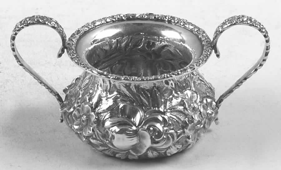 Stieff Rose (Sterling, 1892, Hollowware) Mini Open Sugar Bowl by Kirk Stieff-1