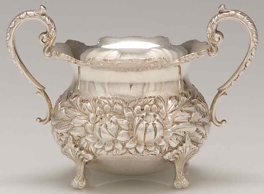 Stieff Rose (Sterling, 1892, Hollowware) Mini Open Sugar Bowl by Kirk Stieff-1