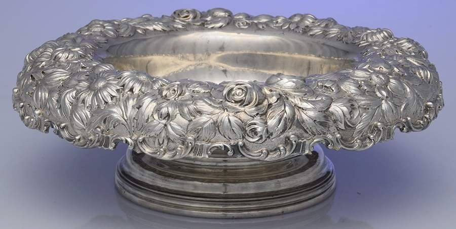 Stieff Rose (Sterling, 1892, Hollowware) 13" Round Footed Centerpiece by Kirk Stieff-1