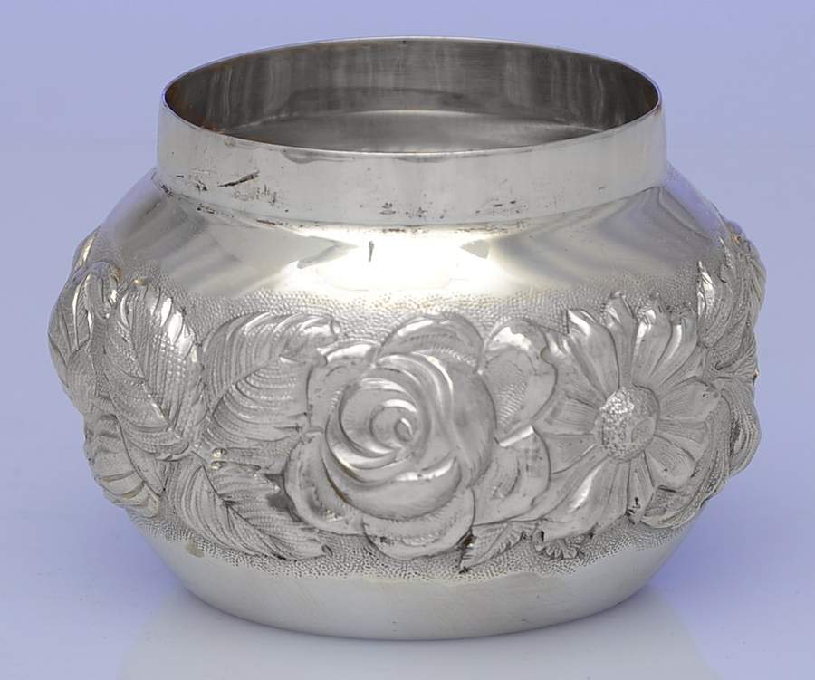 Stieff Rose (Sterling, 1892, Hollowware) Hair Receiver Jar, No Lid by Kirk Stieff-1