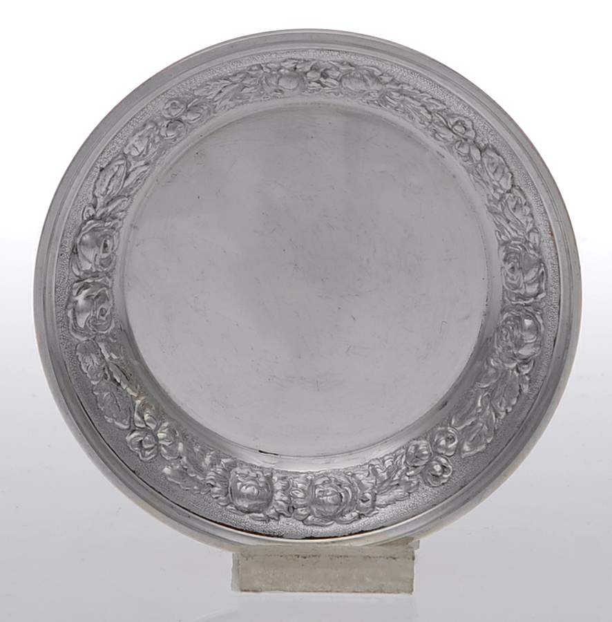 Stieff Rose (Sterling, 1892, Hollowware) Sterling Butter Pat by Kirk Stieff-1