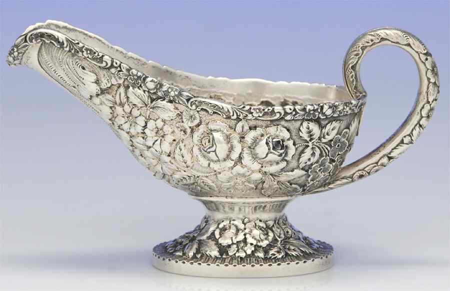 Stieff Rose (Sterling, 1892, Hollowware) Gravy Boat No Underplate by Kirk Stieff-1