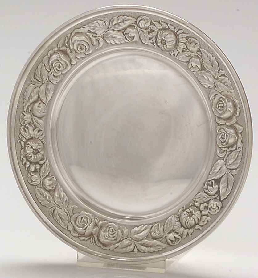 Stieff Rose (Sterling, 1892, Hollowware) Bread Plate by Kirk Stieff-1