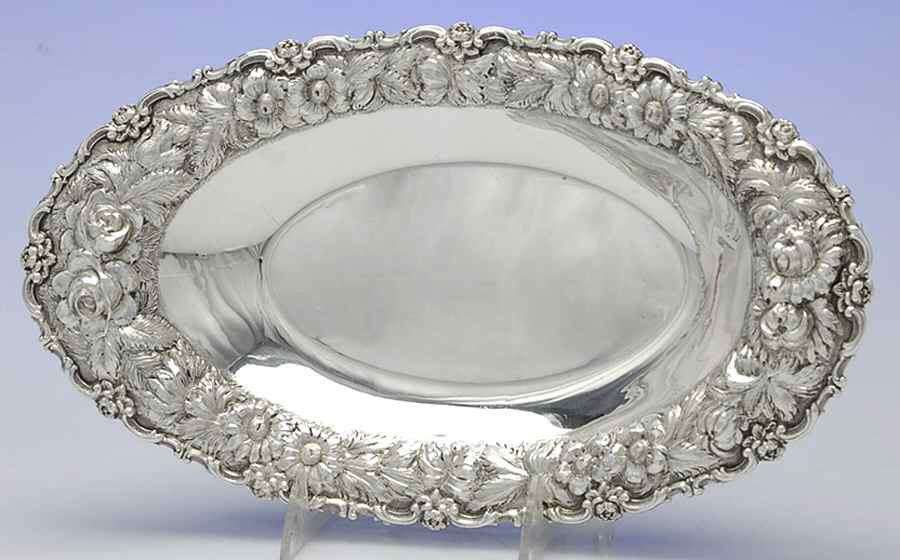 Stieff Rose (Sterling, 1892, Hollowware) 13" Bread Tray by Kirk Stieff-1