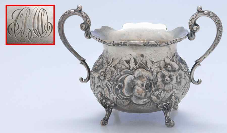 Stieff Rose (Sterling, 1892, Hollowware) Mini Open Sugar Bowl by Kirk Stieff-1