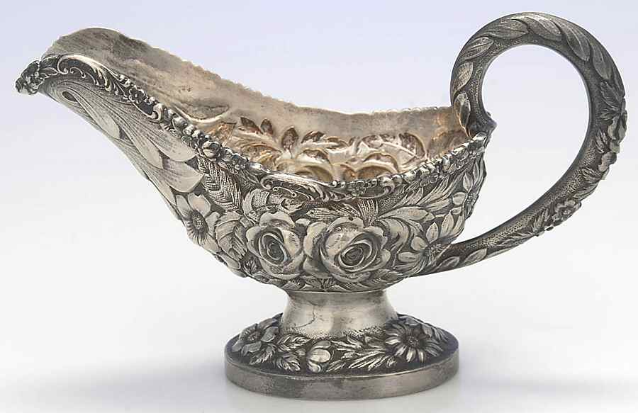 Stieff Rose (Sterling, 1892, Hollowware) Gravy Boat No Underplate by Kirk Stieff-1