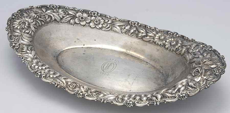 Stieff Rose (Sterling, 1892, Hollowware) 13" Bread Tray by Kirk Stieff-1