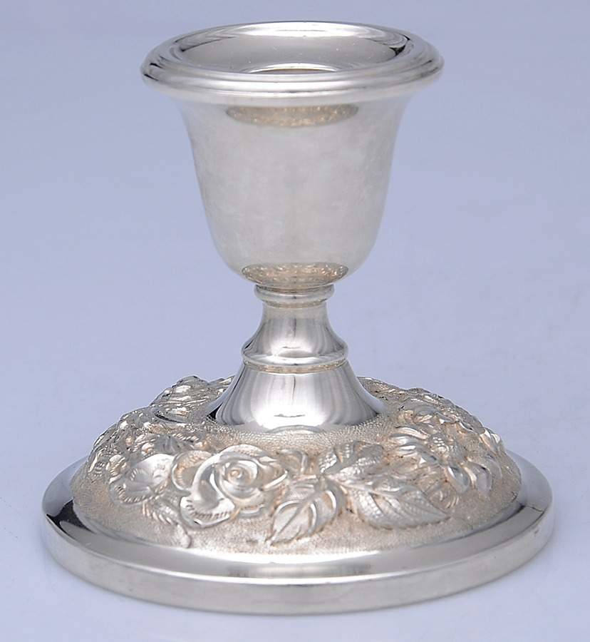 Stieff Rose (Sterling, 1892, Hollowware) Weighted Candleholder by Kirk Stieff-1