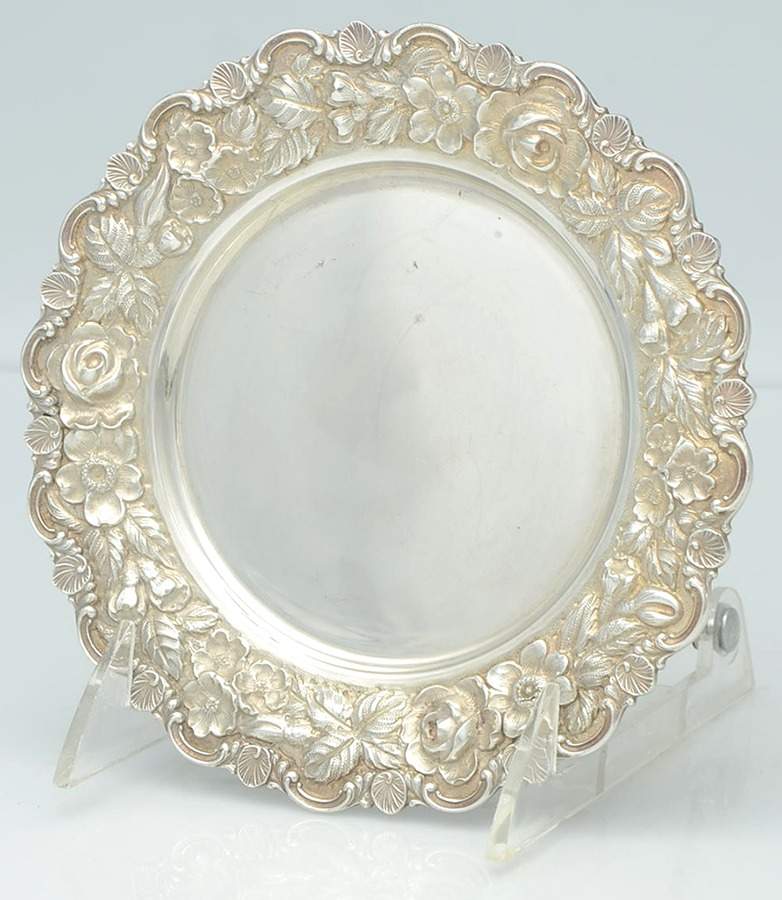 Stieff Rose (Sterling, 1892, Hollowware) Bread Plate by Kirk Stieff-1