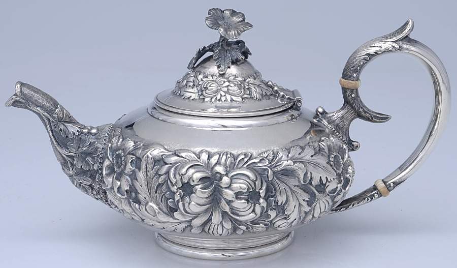 Stieff Rose (Sterling, 1892, Hollowware) Teapot by Kirk Stieff-1