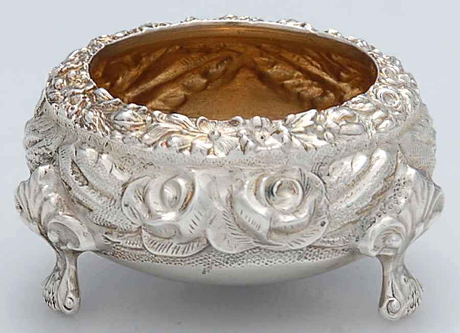 Stieff Rose (Sterling, 1892, Hollowware) Individual Open Salt by Kirk Stieff-1