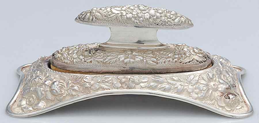 Stieff Rose (Sterling, 1892, Hollowware) Nail Buffer and Tray Set by Kirk Stieff-1