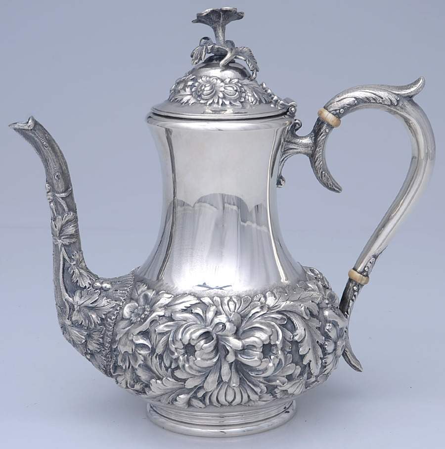 Stieff Rose (Sterling, 1892, Hollowware) Coffee Pot by Kirk Stieff-1