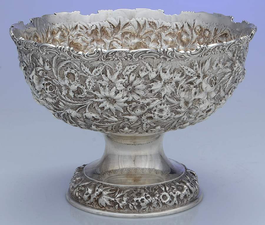 Stieff Rose (Sterling, 1892, Hollowware) 10" Pedestal Fruit Bowl by Kirk Stieff-1