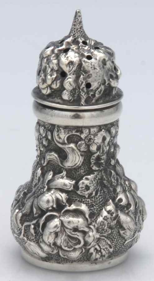 Stieff Rose (Sterling, 1892, Hollowware) Individual Pepper Shaker by Kirk Stieff-1