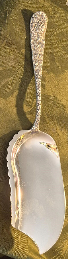 Chrysanthemum (Sterling, 1904, No Monograms) Large Solid Fish Serving Knife by Kirk Stieff-1