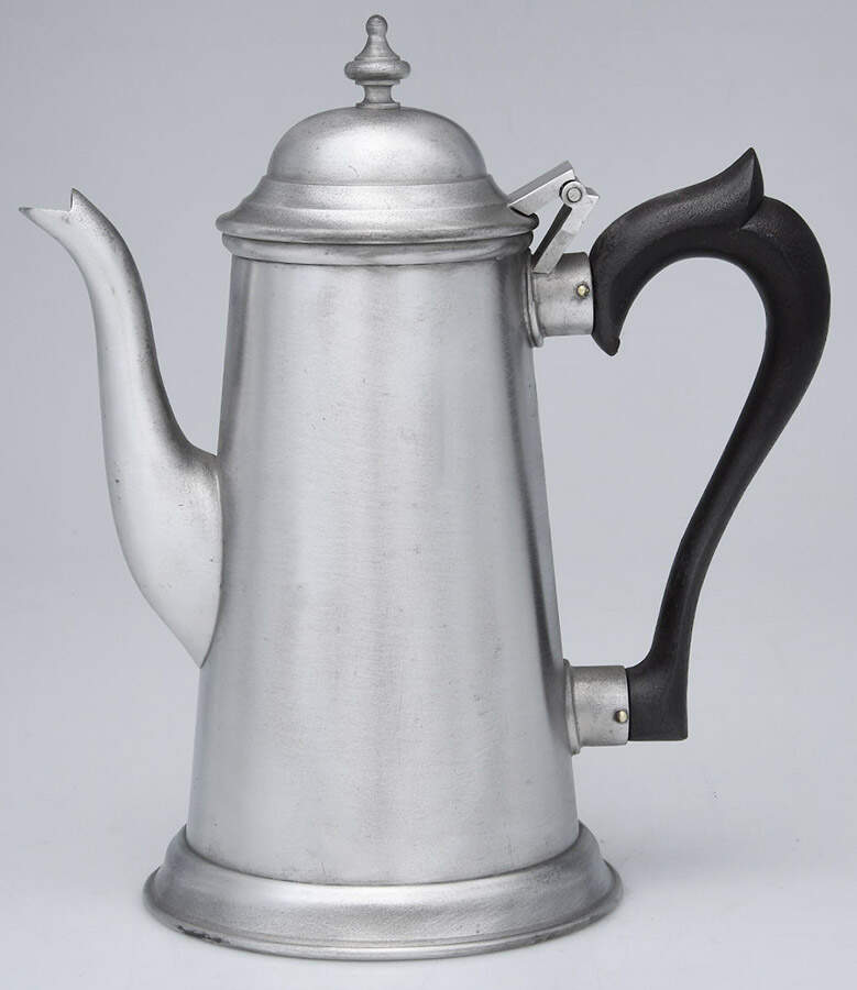 Colonial (Pewter, Hollowware) Black Handle Coffee Pot by Kirk Stieff-1