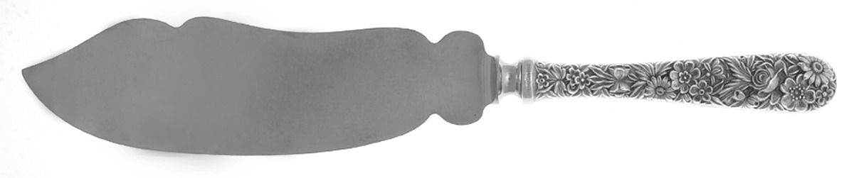Repousse (Sterling, 1924, S.Kirk & Son, Inc.) Ice Cream Serving Knife with Stainless Blade by Kirk Stieff-1