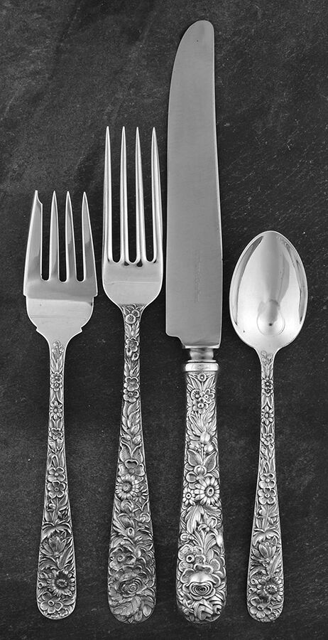 Repousse (Sterling, 1924, S.Kirk & Son, Inc.) 32  Piece Estate Set by Kirk Stieff-1
