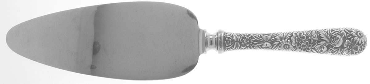 Repousse (Sterling, 1924, S.Kirk & Son, Inc.) Pie Server with Stainless Blade by Kirk Stieff-1