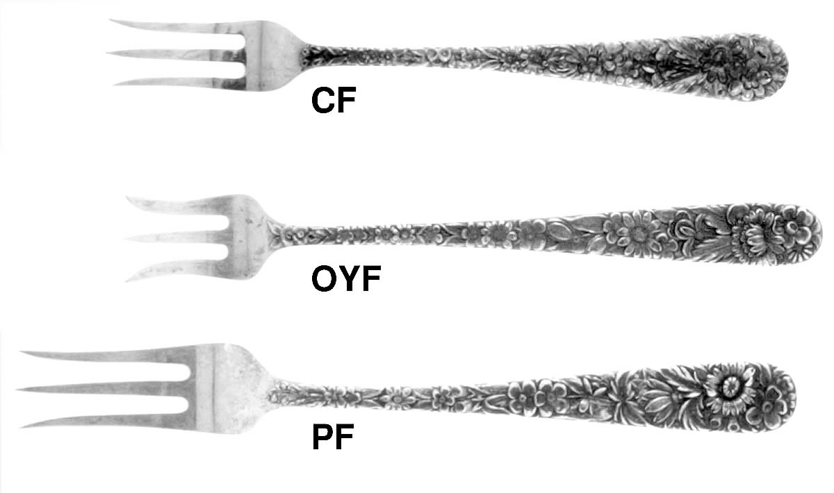 Repousse (Sterling, 1924, S.Kirk & Son, Inc.) Oyster Fork by Kirk Stieff-1