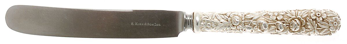 Repousse (Sterling, 1924, S.Kirk & Son, Inc.) Old French Hollow Knife, Full Repousse w/ Bolster by Kirk Stieff-1