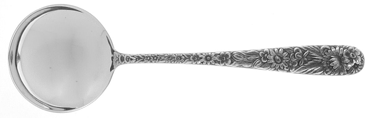 Repousse (Sterling, 1924, S.Kirk & Son, Inc.) Round Bowl Soup Spoon (Cream Soup) by Kirk Stieff-1