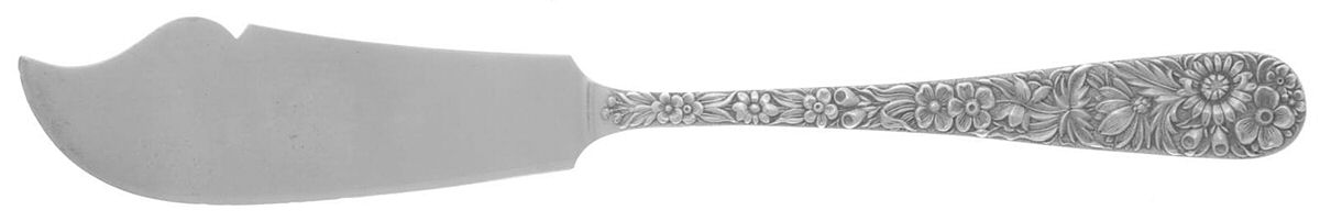 Repousse (Sterling, 1924, S.Kirk & Son, Inc.) Flat Handle Master Butter Knife by Kirk Stieff-1