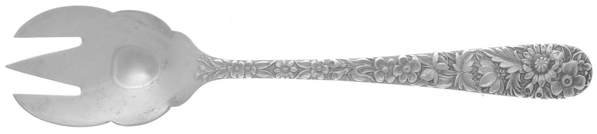 Repousse (Sterling, 1924, S.Kirk & Son, Inc.) Ice Cream Fork by Kirk Stieff-1