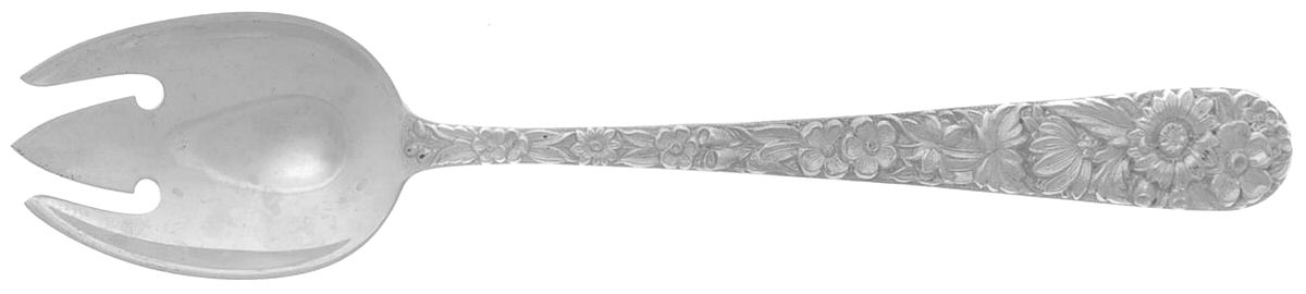 Repousse (Sterling, 1924, S.Kirk & Son, Inc.) Small Ice Cream Fork by Kirk Stieff-1