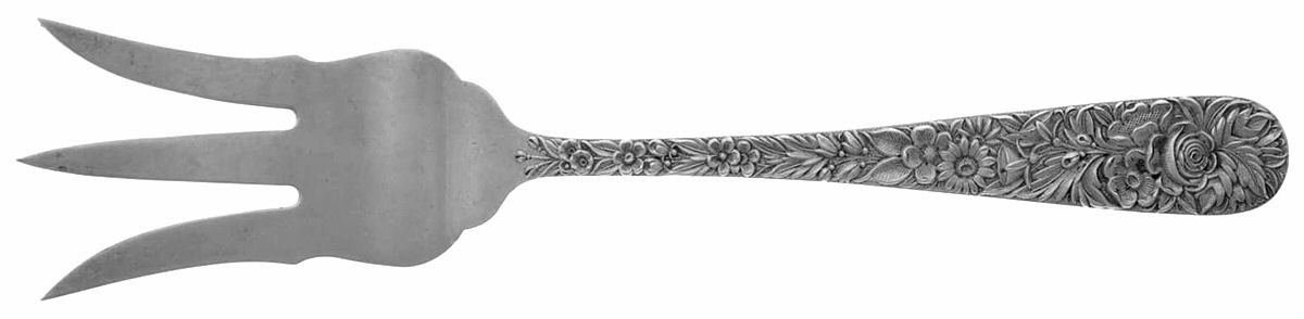 Repousse (Sterling, 1924, S.Kirk & Son, Inc.) Relish Fork by Kirk Stieff-1