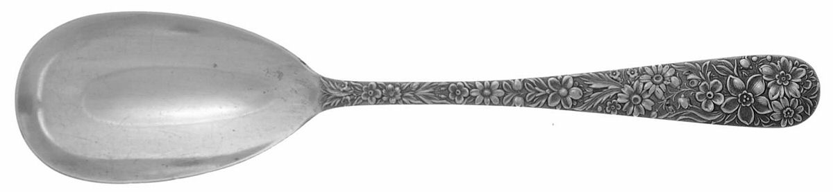 Repousse (Sterling, 1924, S.Kirk & Son, Inc.) Solid Serving Spoon by Kirk Stieff-1