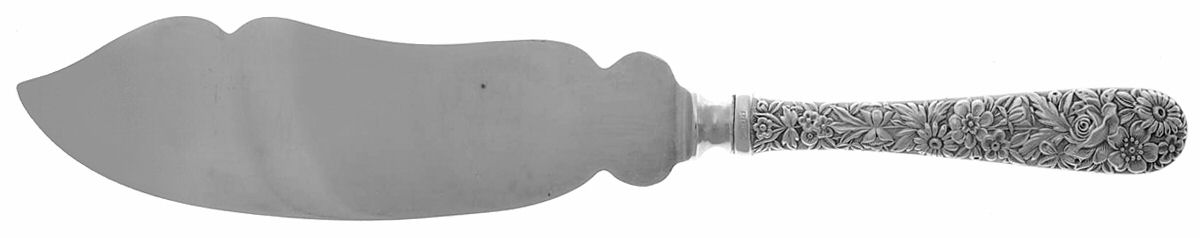 Repousse (Sterling, 1924, S.Kirk & Son, Inc.) Ice Cream Server with Silverplate Blade by Kirk Stieff-1