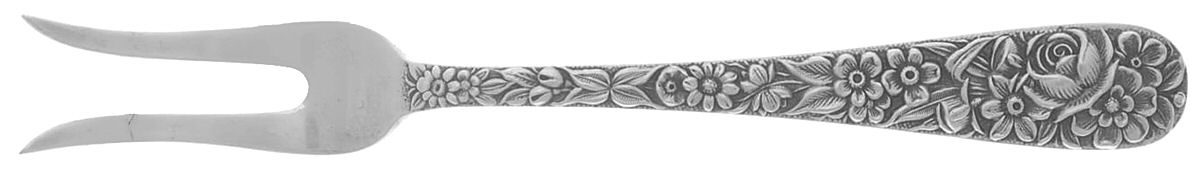 Repousse (Sterling, 1924, S.Kirk & Son, Inc.) Lemon Fork, 2 Tine by Kirk Stieff-1