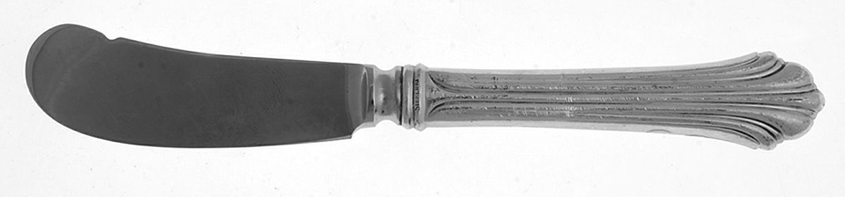 Homewood (Sterling, 1938, No Monograms) Butter Spreader Hollow Hdl-Paddle/Stainless Blade by Kirk Stieff-1