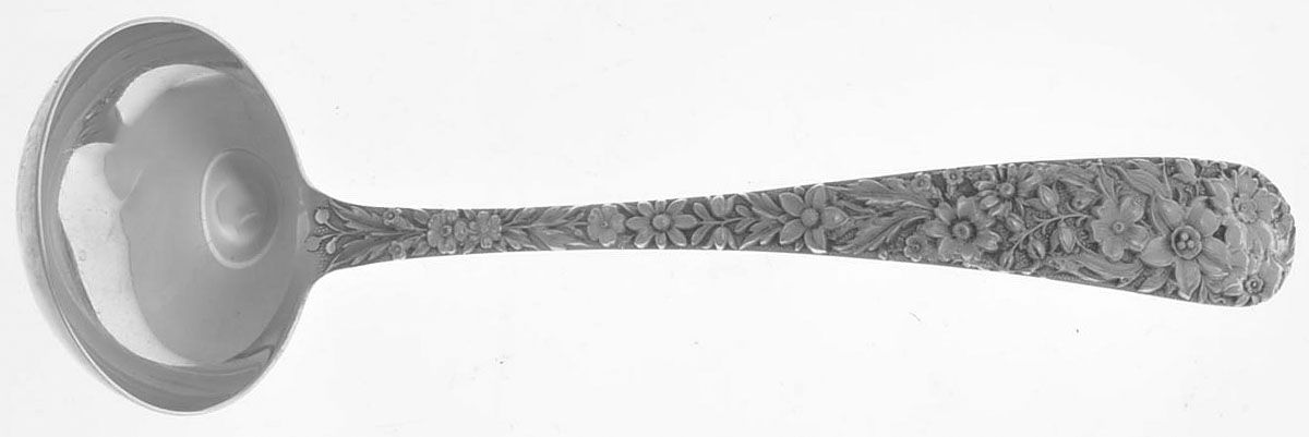 Repousse (Sterling, 1896, 925-1000) Sauce Ladle, Solid Piece by Kirk Stieff-1