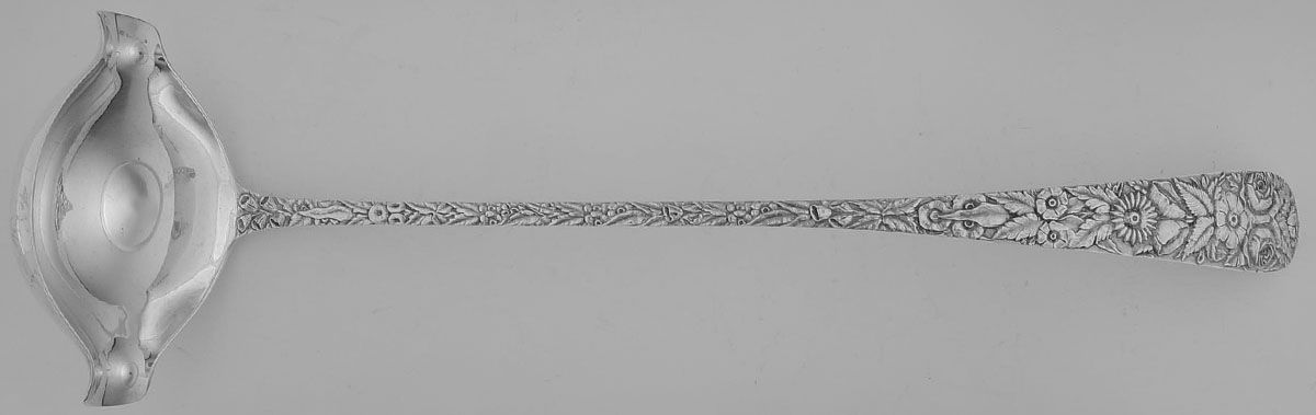 Repousse (Sterling, 1896, 925-1000) Punch Ladle Solid Piece by Kirk Stieff-1