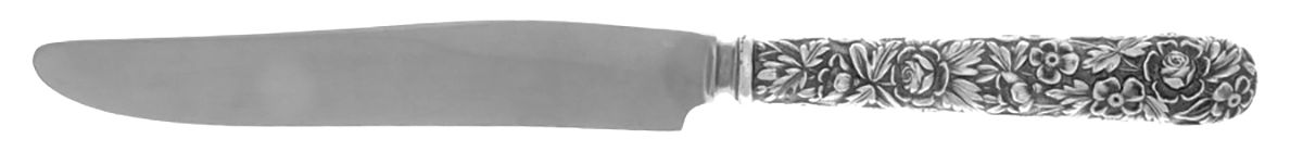 Repousse (Sterling, 1896, 925-1000) Knife-New French/Hollow-Bolster-Full Repousse by Kirk Stieff-1