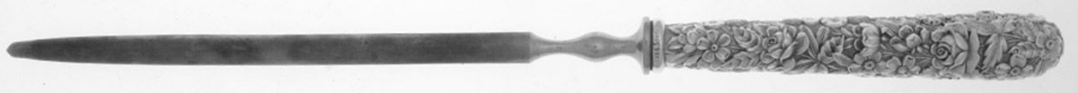 Repousse (Sterling, 1896, 925-1000) Large Roast Steel Rod Knife Sharpener-Full Repouss by Kirk Stieff-1