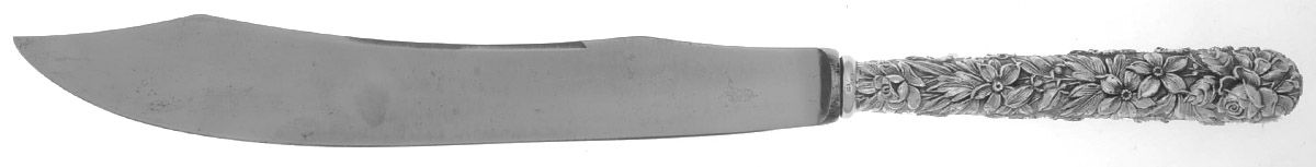 Repousse (Sterling, 1896, 925-1000) Large Full Repousse Steak Carving Knife,StnlsBlade by Kirk Stieff-1