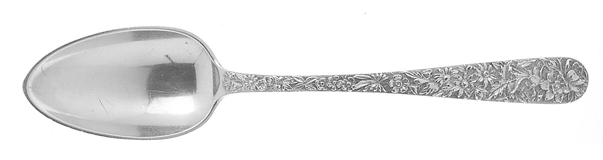 Repousse (Sterling, 1896, 925-1000) Small Tablespoon (Serving Spoon) by Kirk Stieff-1