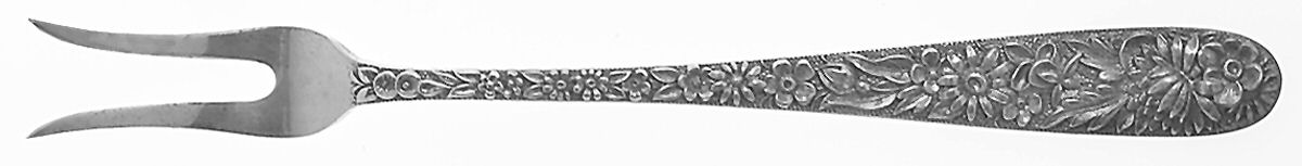 Repousse (Sterling, 1896, 925-1000) Large 2 Tine Lemon Fork by Kirk Stieff-1