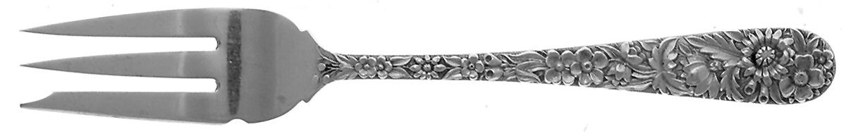 Repousse (Sterling, 1896, 925-1000) Old Style Pickle Fork by Kirk Stieff-1