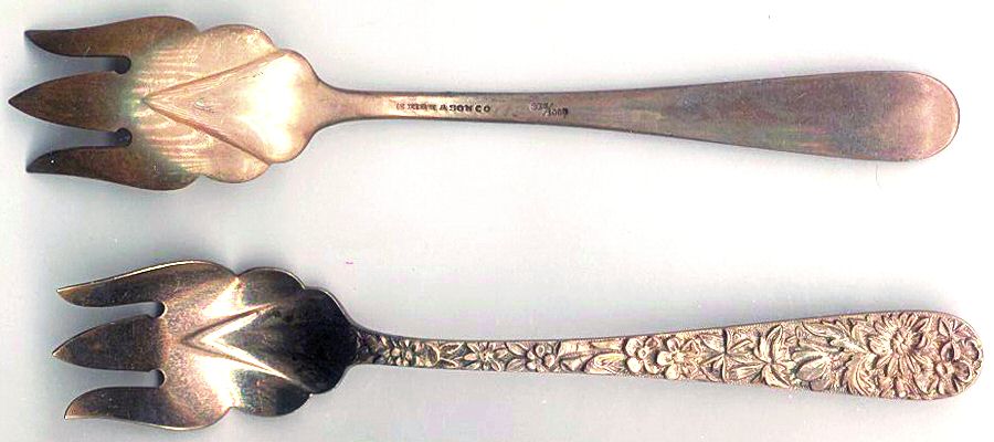 Repousse (Sterling, 1896, 925-1000) Ice Cream Fork by Kirk Stieff-1